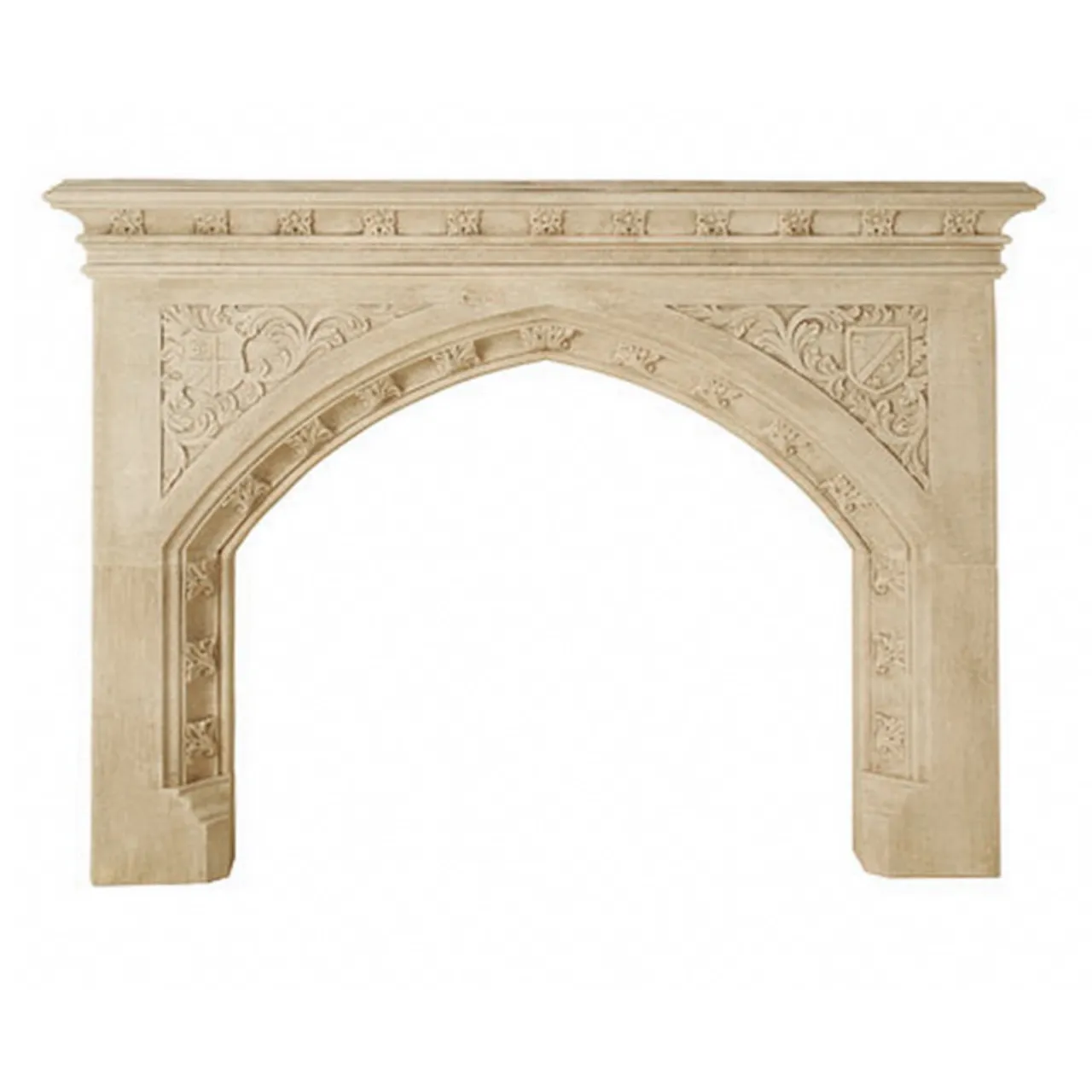 Antique 310 Custom limestone Gothic mantel