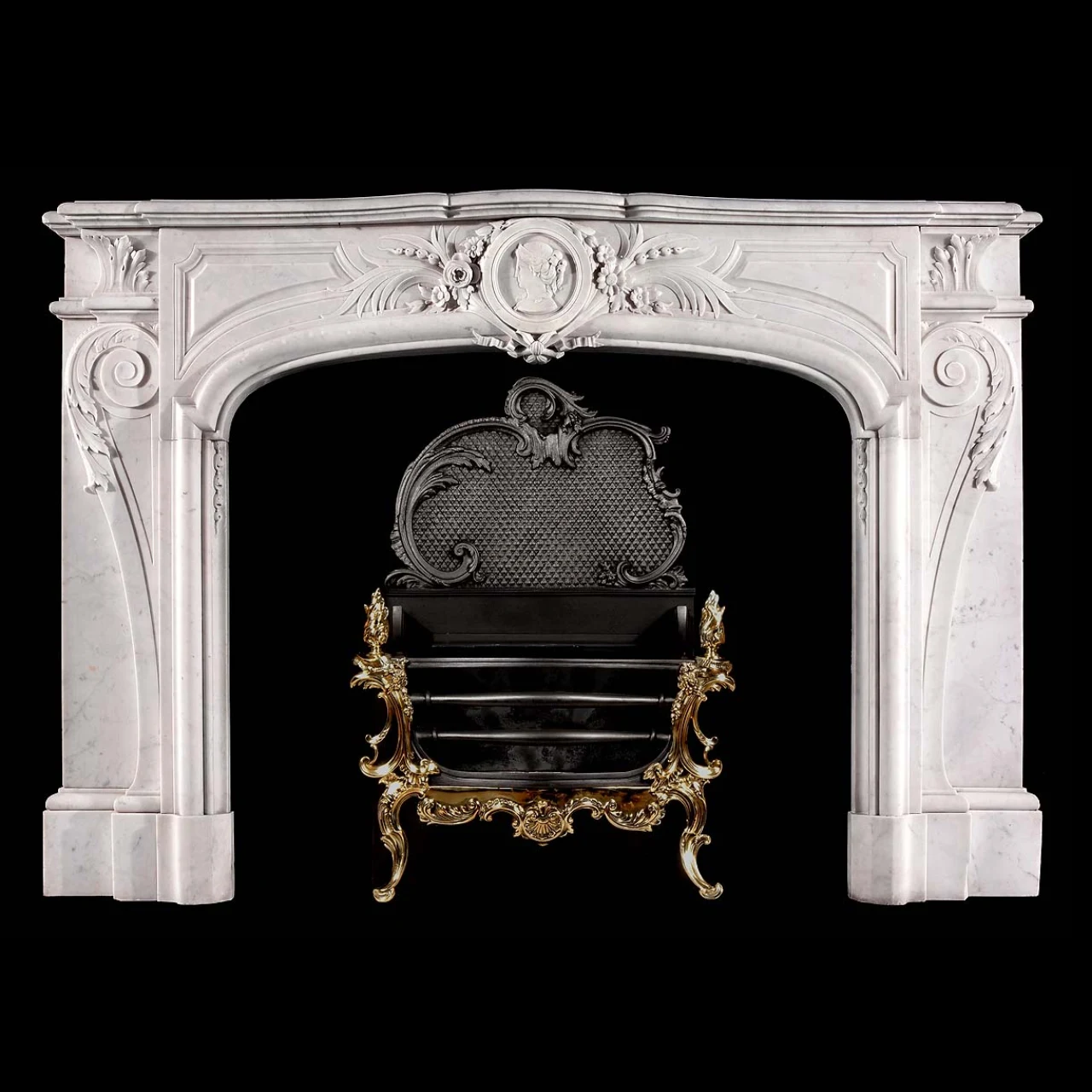 Antique 322 French Design Marble Mantel