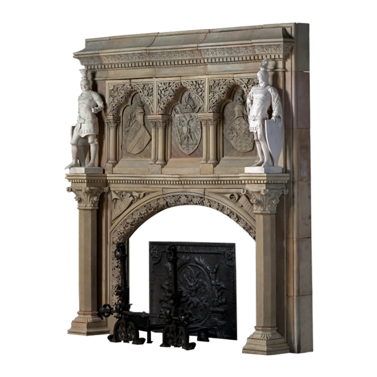 Antique 326 old european fireplace mantel